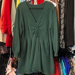 Ruched Front Knit sweater dress